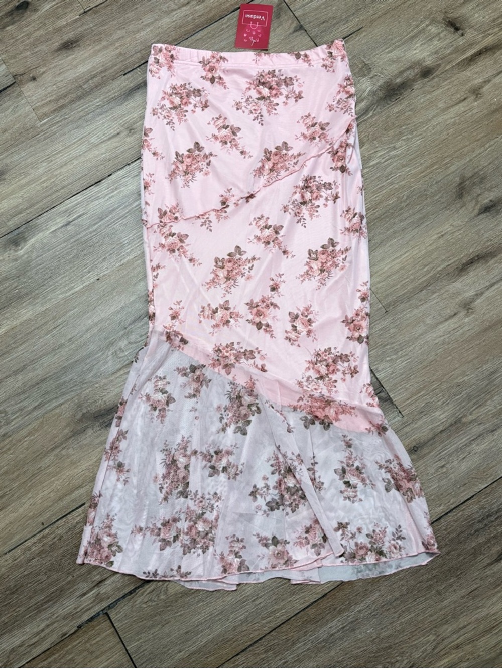 NWT Verdusa Floral High Waist Bodycon Ruffle Fishtail Skirt